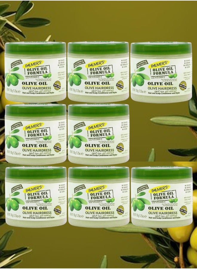 PALMER'S - 8 Pieces Olive Hairdress Cream Made With Olive Oil Vitamen E 150 Grams - Image 1