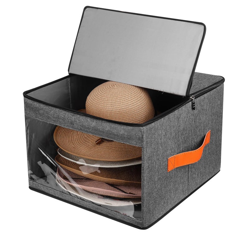 kushon Upgraded Hat Storage Box for Women & Men,Closet Hat Boxes Organizer Bag with Dustproof Lids,Cowboy Hat Box,Hat Carrier Case For Travel - Image 1