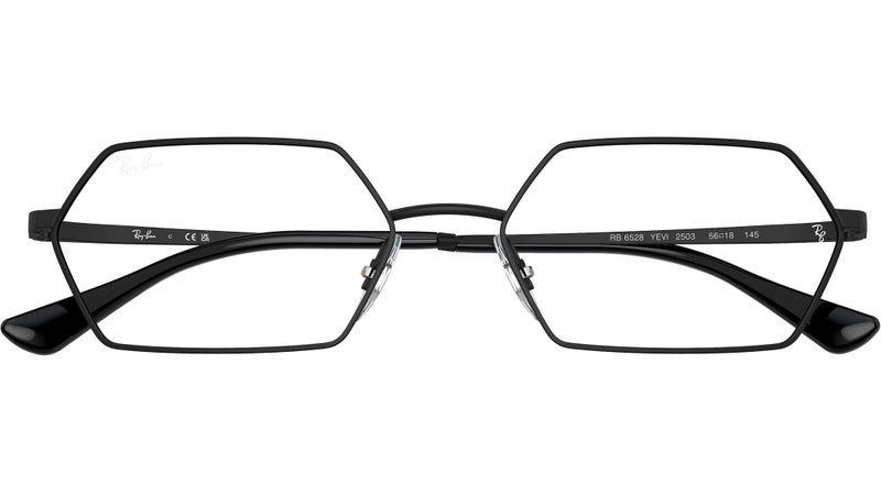 راي بان Unisex Ray-Ban RX6528 2503 Yevi Black RX Optical Frame - 56mm - Image 4
