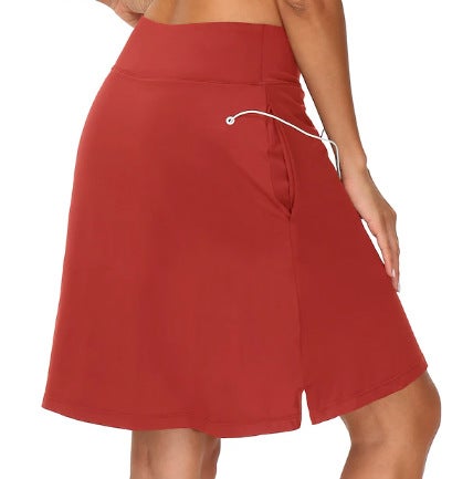 Generic 2023 Summer New Cross-border AliExpress Sports Tennis Skirt Fake Two-piece Yoga Fitness Anti-light Midi Dress White - Image 2