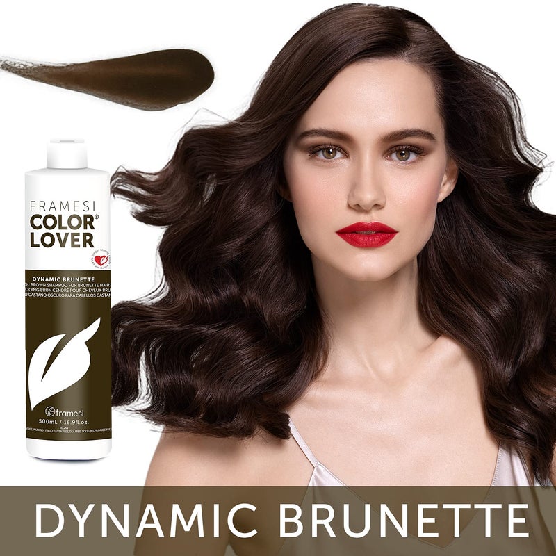 FRAMESI Color Lover Dynamic Brunette Shampoo, 16.9 fl oz, Sulfate Free Shampoo, Color Treated Hair - Image 4