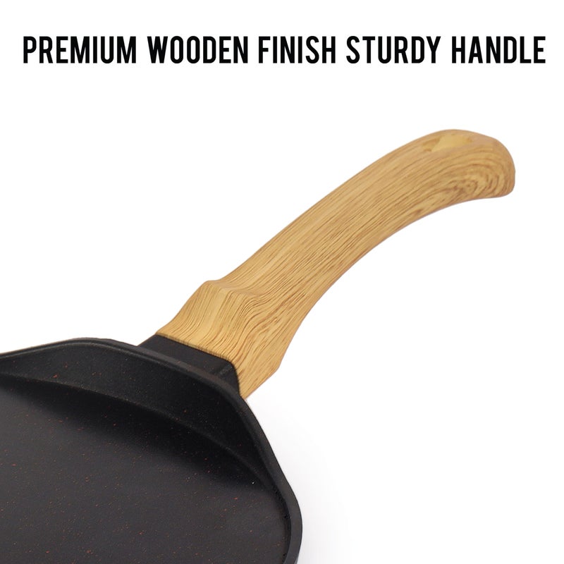 CELLO Castello Die Cast Induction Aluminium Flat Tawa 28 Cm, 4 mm Thickness | Induction Base Dosa Tawa | Scratch Resistant | Dishwasher Safe | Black - Image 4