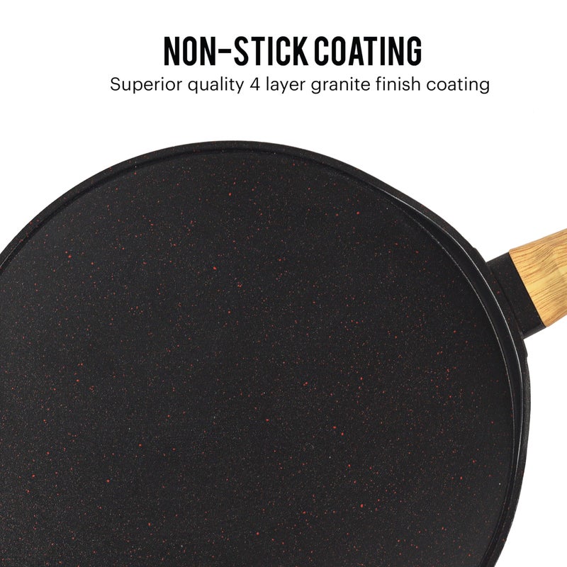 CELLO Castello Die Cast Induction Aluminium Flat Tawa 28 Cm, 4 mm Thickness | Induction Base Dosa Tawa | Scratch Resistant | Dishwasher Safe | Black - Image 5