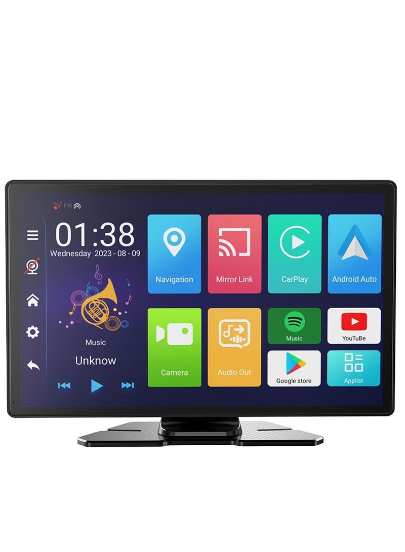 porodo 9" Android Car Play Tablet Screen & Unlimited Multimedia & Video Recording / Android 10 Operating System / Airplay & Android Cast Mirroring / 4GB + 64GB Memory / 4GB RAM + 64GB Memory - Black - Image 4