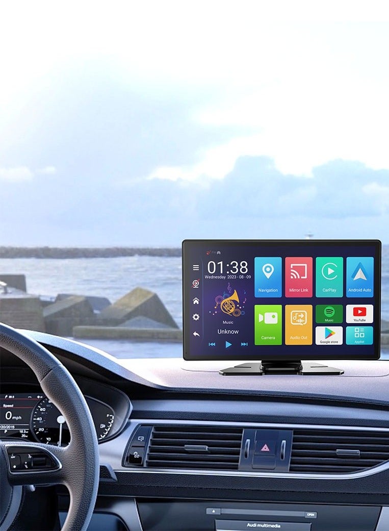 porodo 9" Android Car Play Tablet Screen & Unlimited Multimedia & Video Recording / Android 10 Operating System / Airplay & Android Cast Mirroring / 4GB + 64GB Memory / 4GB RAM + 64GB Memory - Black - Image 2