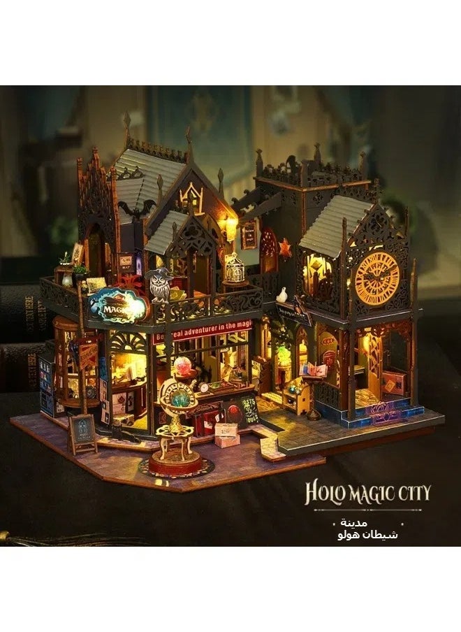 General Diy cottage Holo Magic City hand-assembled villa model decoration exquisite decompression birthday gift for men and women  - Image 4