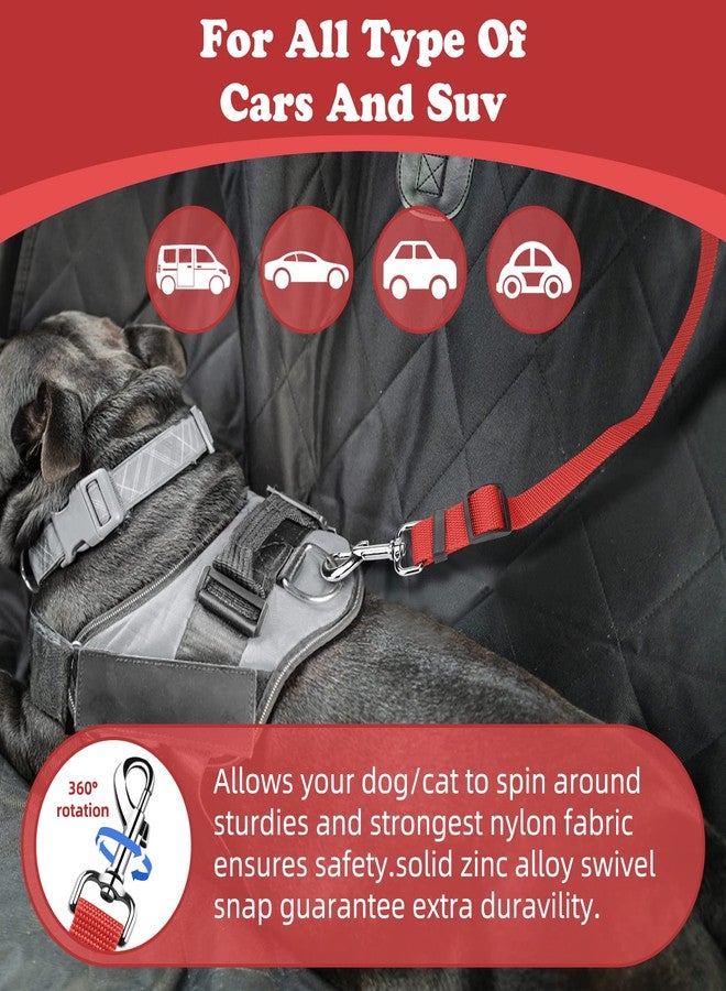 BWOGUE 2 Packs Dog Cat Safety Seat Belt Strap Car Headrest Restraint Adjustable Nylon Fabric Dog Restraints Vehicle Seatbelts Harness Red - Image 5
