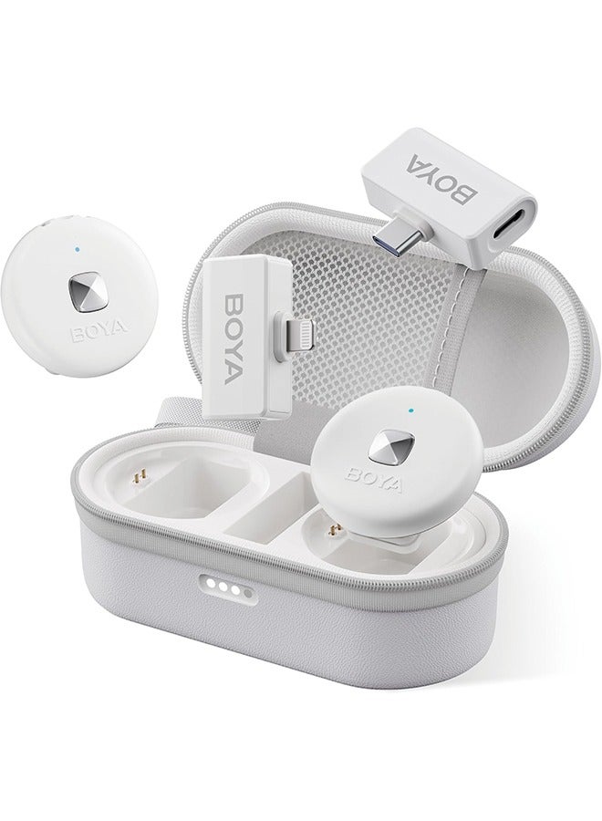 BOYA OMIC Wireless Lavalier Microphone for iPhone Android Type C Phone Noise Cancellation, 5h Battery Life, 164ft, USB-C Wireless Lapel Podcast Microphone Mic for Video Recording, Vlogging - Image 1