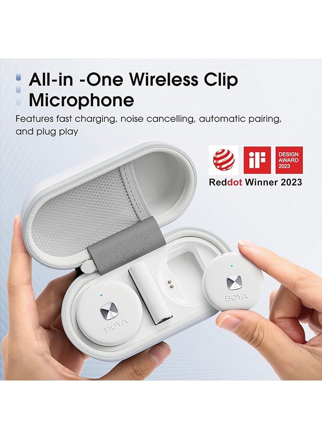BOYA OMIC Wireless Lavalier Microphone for iPhone Android Type C Phone Noise Cancellation, 5h Battery Life, 164ft, USB-C Wireless Lapel Podcast Microphone Mic for Video Recording, Vlogging - Image 2