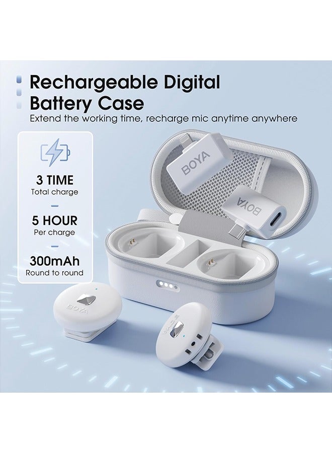 BOYA OMIC Wireless Lavalier Microphone for iPhone Android Type C Phone Noise Cancellation, 5h Battery Life, 164ft, USB-C Wireless Lapel Podcast Microphone Mic for Video Recording, Vlogging - Image 5