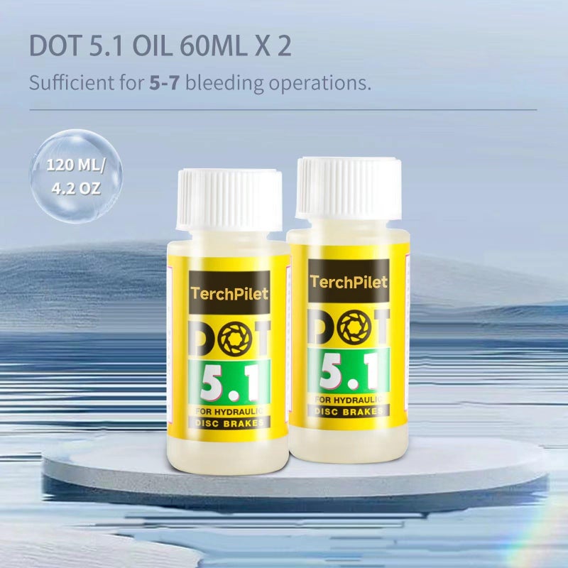 TerchPilet Bicycle DOT 5.1 Brake Fluid High Performance DOT Oil for SRAM/Hayes/Hope/Formula Hydraulic Disc Brakes,120ml/4oz - Image 2