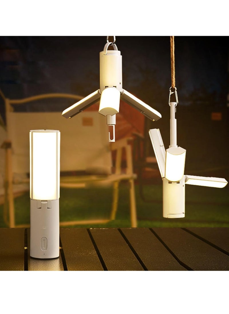 Meetion Multifunctional Camping Lantern with Hanging Hook Outdoor Handheld Flashlight Foldable 3 Panels Rechargeable Camping Lamp  - Image 1