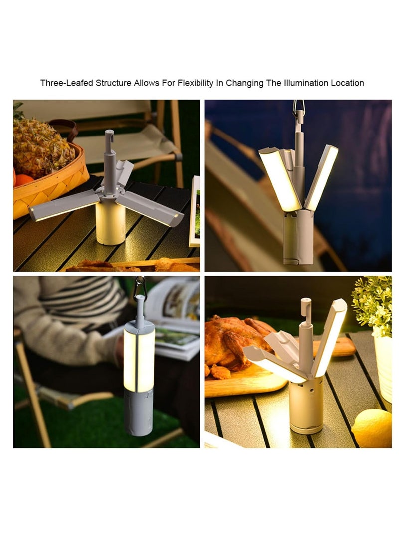 Meetion Multifunctional Camping Lantern with Hanging Hook Outdoor Handheld Flashlight Foldable 3 Panels Rechargeable Camping Lamp  - Image 3