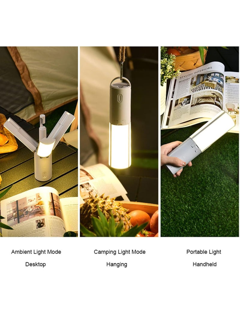 Meetion Multifunctional Camping Lantern with Hanging Hook Outdoor Handheld Flashlight Foldable 3 Panels Rechargeable Camping Lamp  - Image 4