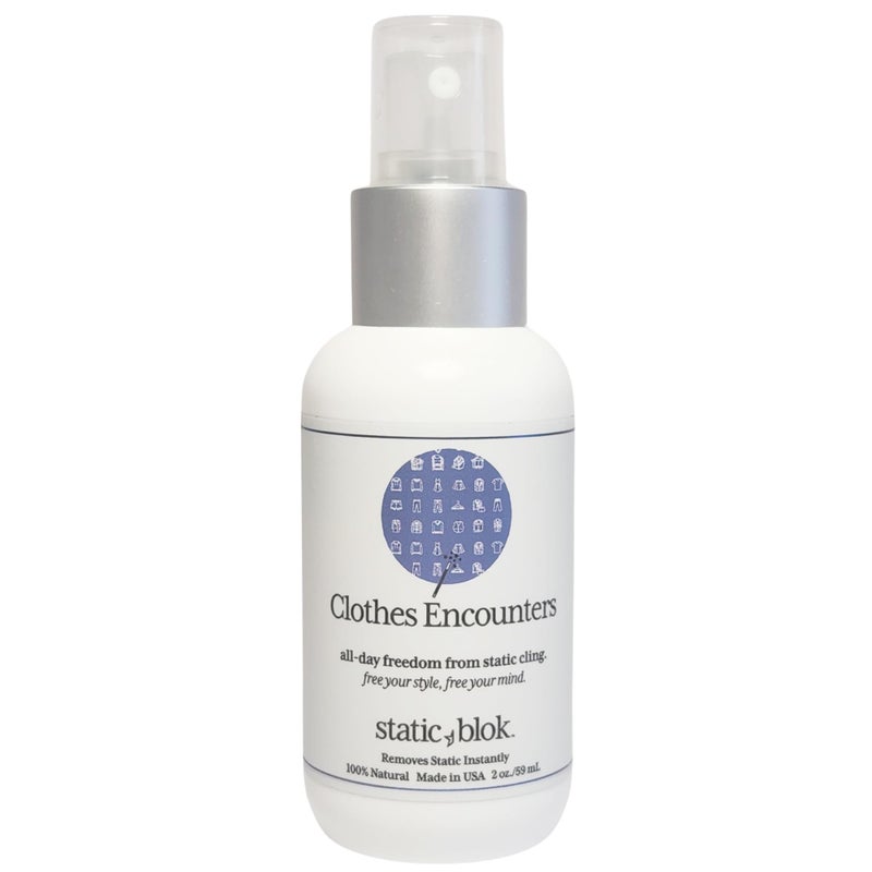 Static Blok Anti-Static Spray for Clothes - Instantly Eliminate Static Cling, Flyaways, and Shocks from Clothes, Fabrics, Linens, Blankets & Rugs- All-Natural Formula - Lasts All Day- 2oz Travel Size - Image 1
