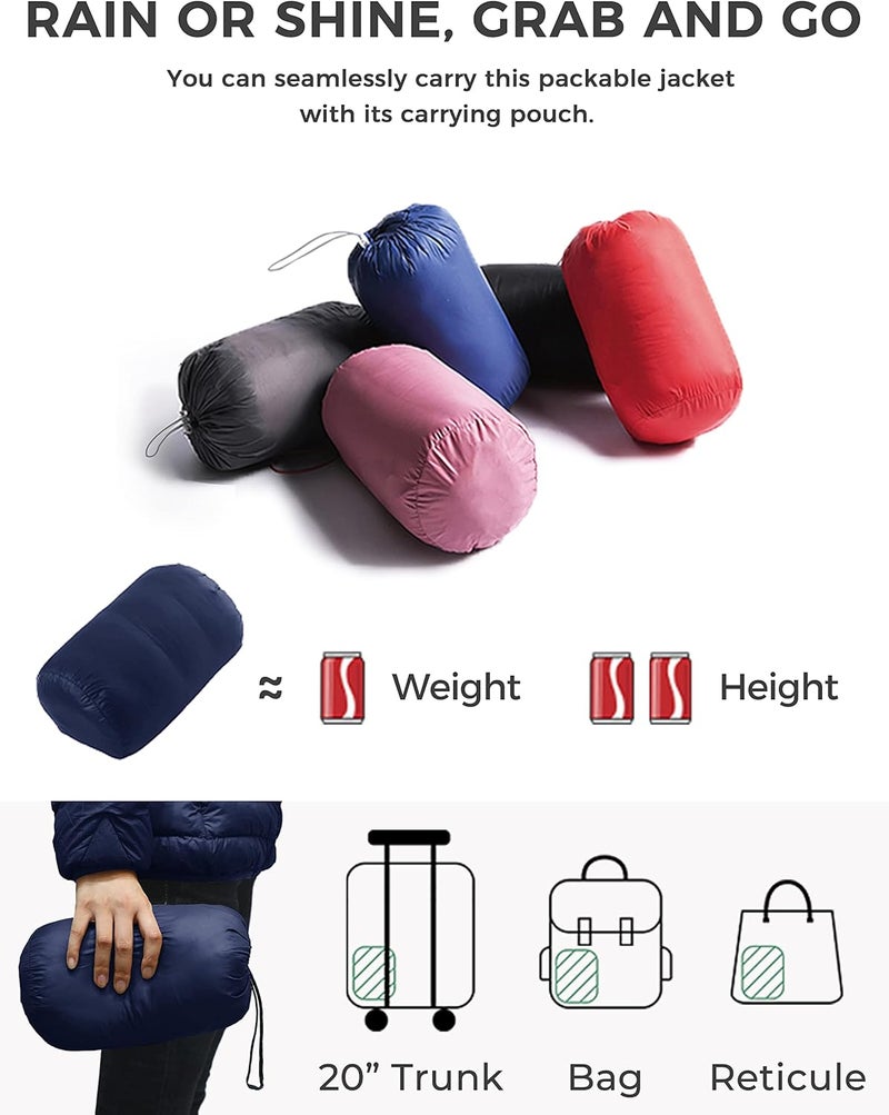 Wantdo Women's Hooded Packable Ultra Light Weight Down Coat - Navy - Image 4