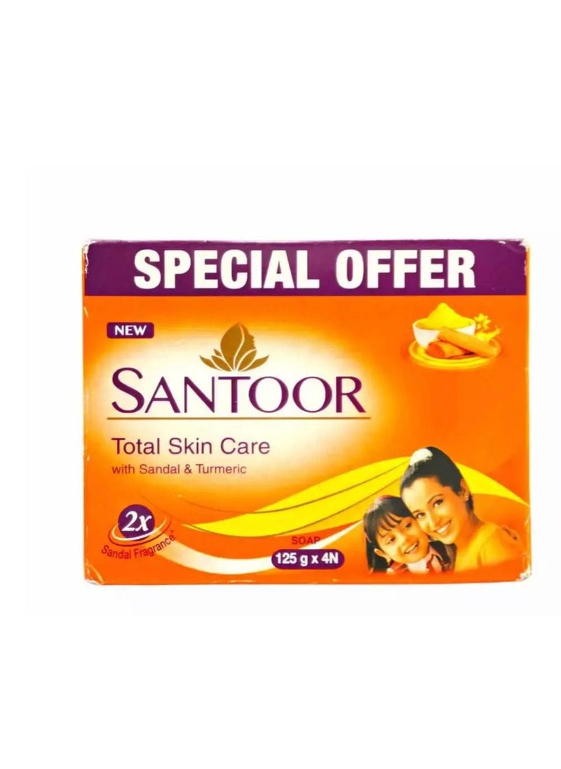 Santoor SANTOOR Total Skin Care with Sandal & Turmeric -4pcs 