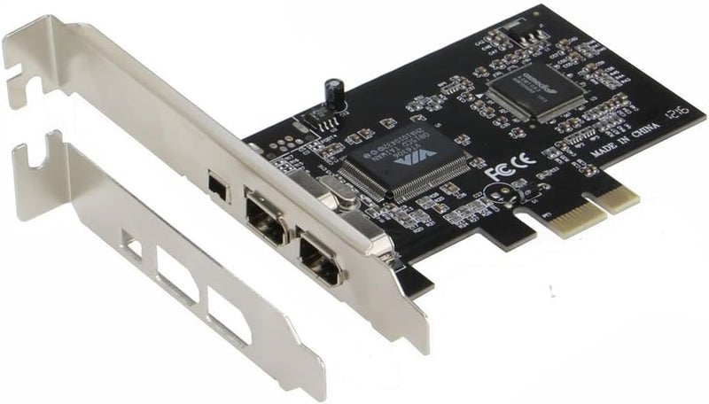 Sedna - PCIe (PCI Express) 3 Ports 1394A (Firewire) Adapter Card (VIA) (3E, 2X 6 Pin + 1 x 4 Pin External Port) with Low Profile Bracket - Image 1