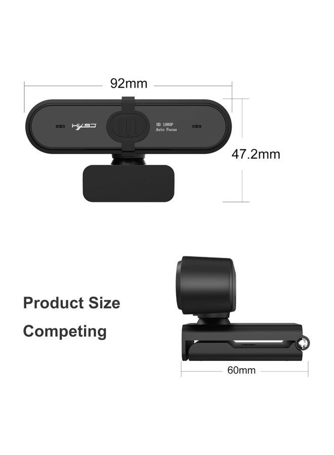 NIBEMINENT 1080P HD Webcam With Built-In Microphone Black  - Image 2