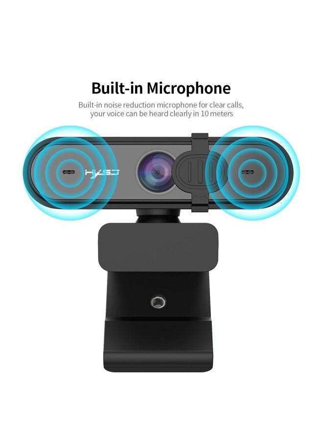 NIBEMINENT 1080P HD Webcam With Built-In Microphone Black  - Image 3