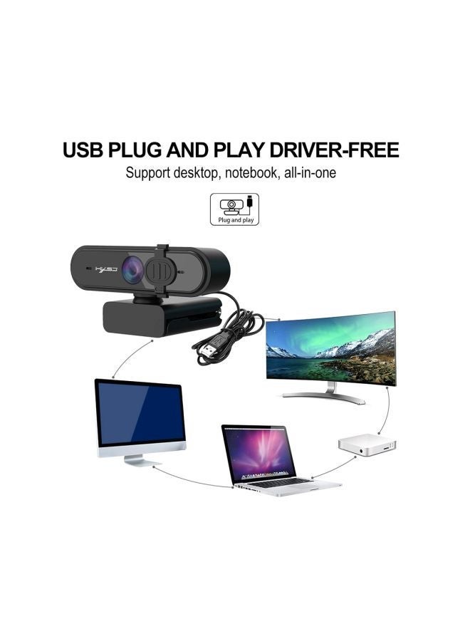 NIBEMINENT 1080P HD Webcam With Built-In Microphone Black  - Image 4