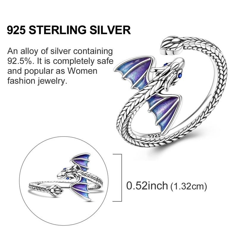 Parmuz 925 Sterling Silver Adjustable Ring for Woman Stackable Open Lucky Butterfly Star Moon Twisted Knuckle Ring Eternity Bands Dainty CZ Statement Engagement - Image 2