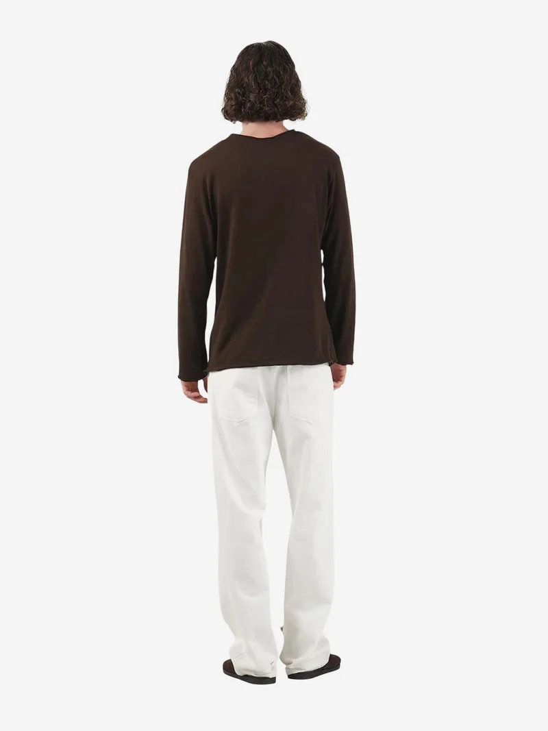 Giesto Coffee Brown GIESTO Men's Cotton Crew Neck Long Sleeve T-Shirt for Men | Best Price UAE