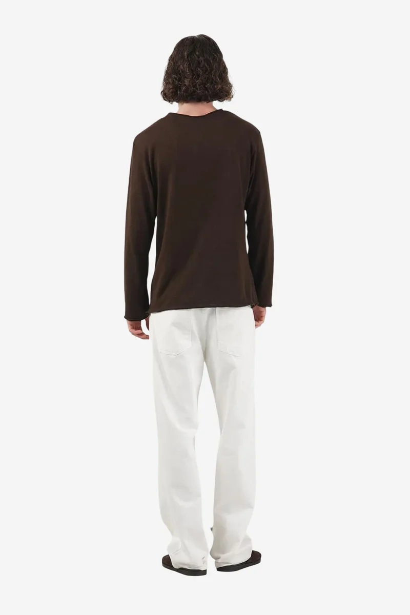 Giesto Coffee Brown GIESTO Men's Cotton Crew Neck Long Sleeve T-Shirt for Men | Best Price UAE