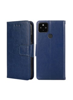 HuHa Case Cover For For Google Pixel 5 XL 5G / Pixel 4A 5G Crystal Texture Leather Phone Case(Royal Blue) 