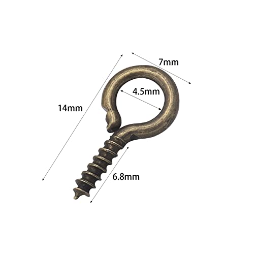 Linsoir Beads 0.55inch/7X14mm Screw Eye Pins for Jewelry Making Eyepins Hook Eyelets Screw Threaded Gold Tone Clasps Hooks for DIY Jewelry Making 200 pcs/lot - Image 2