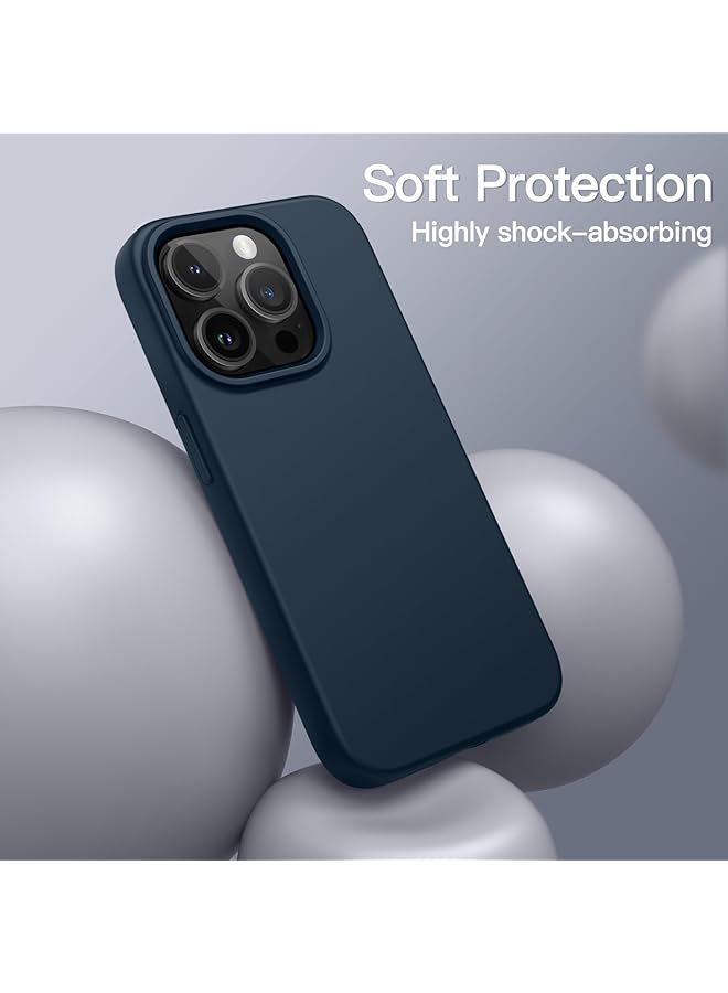 Jetech Silicone Case For Iphone 14 Pro 6.1 Inch Silky Soft Touch Full Body Protective Phone Case Shockproof Cover With Microfiber Lining Navy - Image 4