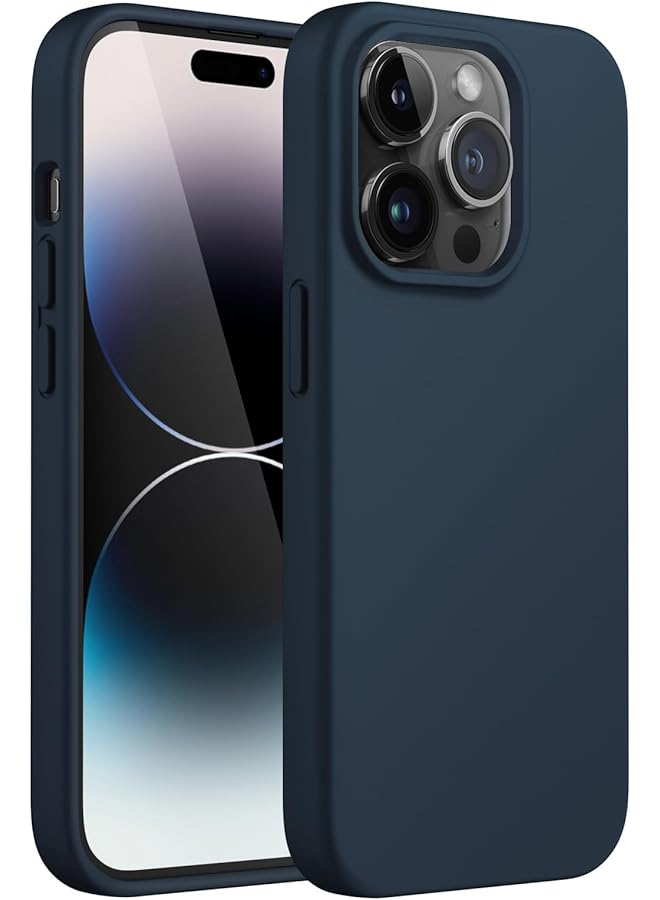 Jetech Silicone Case For Iphone 14 Pro 6.1 Inch Silky Soft Touch Full Body Protective Phone Case Shockproof Cover With Microfiber Lining Navy - Image 1