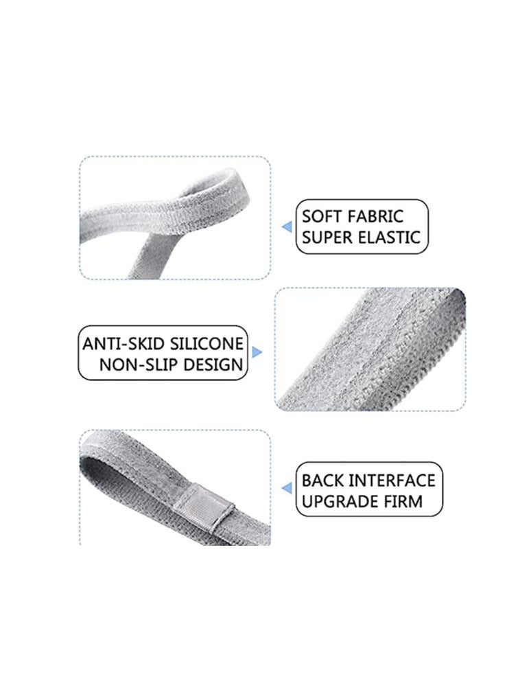 Loquat Head Band Elastic 4 Pieces Thick Non-Slip Elastic Sport Headbands Hair Headbands for Women and Men (Black, Grey) - Image 4