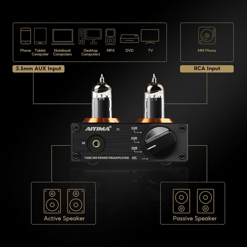 AIYIMA مضخم الصوت الأنبوبي T3 HiFi MM لمشغل الأسطوانات - Image 3