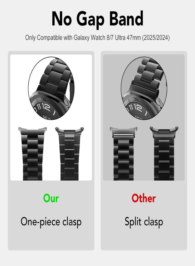 SPGUARD Metal Band Compatible with Samsung Galaxy Watch 7/8 Ultra 47mm (2025/2024), No Gap Stainless Steel Band Strap for Men Women Business, NOT for Other Models - Image 2