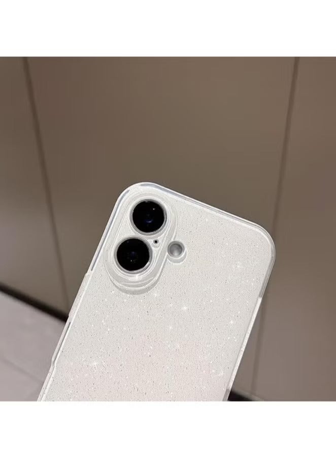 Compatible with iPhone 16 Plus Case,Cute Aesthetic Bling Glitter Thin Slim Shockproof Soft TPU Sparkly Shiny Girly Cover for Women Girl for iPhone 16 Plus Case 6.7 inch-White - Image 4