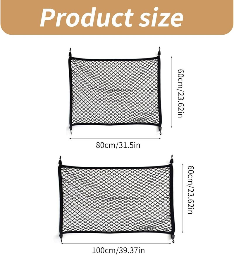 Expandable Auto Trunk Organizers Meshs Cargo Luggage Net with Hook Adjustable Load Securing Debris Isolation for Car Storage - Image 4