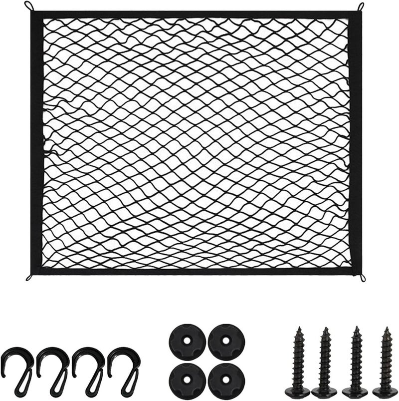 Expandable Auto Trunk Organizers Meshs Cargo Luggage Net with Hook Adjustable Load Securing Debris Isolation for Car Storage - Image 3
