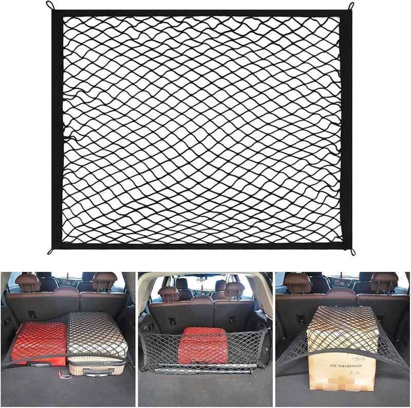 Expandable Auto Trunk Organizers Meshs Cargo Luggage Net with Hook Adjustable Load Securing Debris Isolation for Car Storage - Image 2