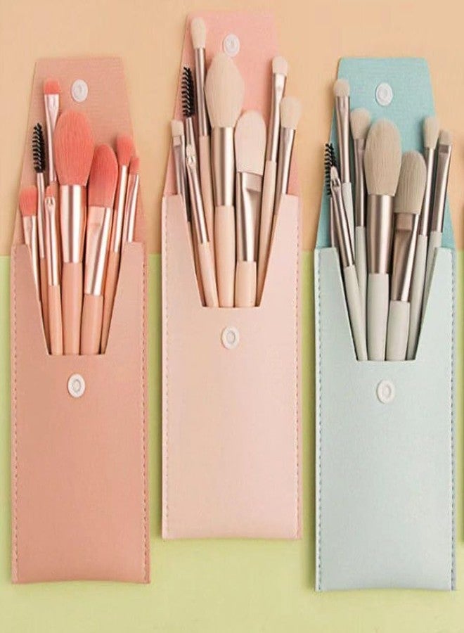 SWOPPERRY 8-Piece Professional Makeup Brush Set | Powder, Foundation, Blush, Eyeshadow, and Eyelash Brushes | Travel-Size Cosmetic Brushes Kit with Pouch | Wooden Handle & Synthetic Bristles - Image 5