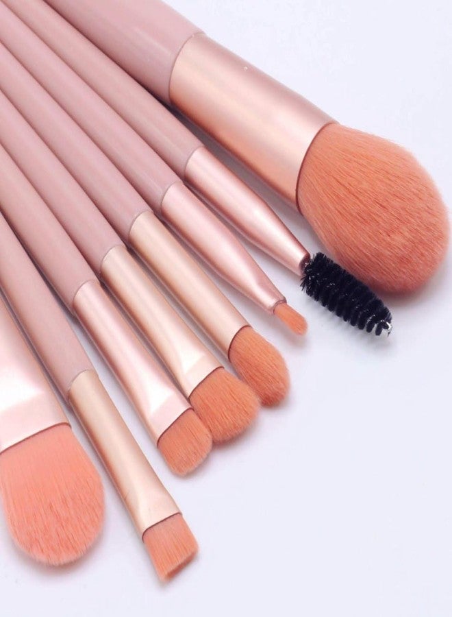 SWOPPERRY 8-Piece Professional Makeup Brush Set | Powder, Foundation, Blush, Eyeshadow, and Eyelash Brushes | Travel-Size Cosmetic Brushes Kit with Pouch | Wooden Handle & Synthetic Bristles - Image 2