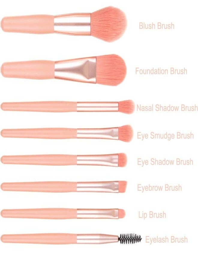 SWOPPERRY 8-Piece Professional Makeup Brush Set | Powder, Foundation, Blush, Eyeshadow, and Eyelash Brushes | Travel-Size Cosmetic Brushes Kit with Pouch | Wooden Handle & Synthetic Bristles - Image 4