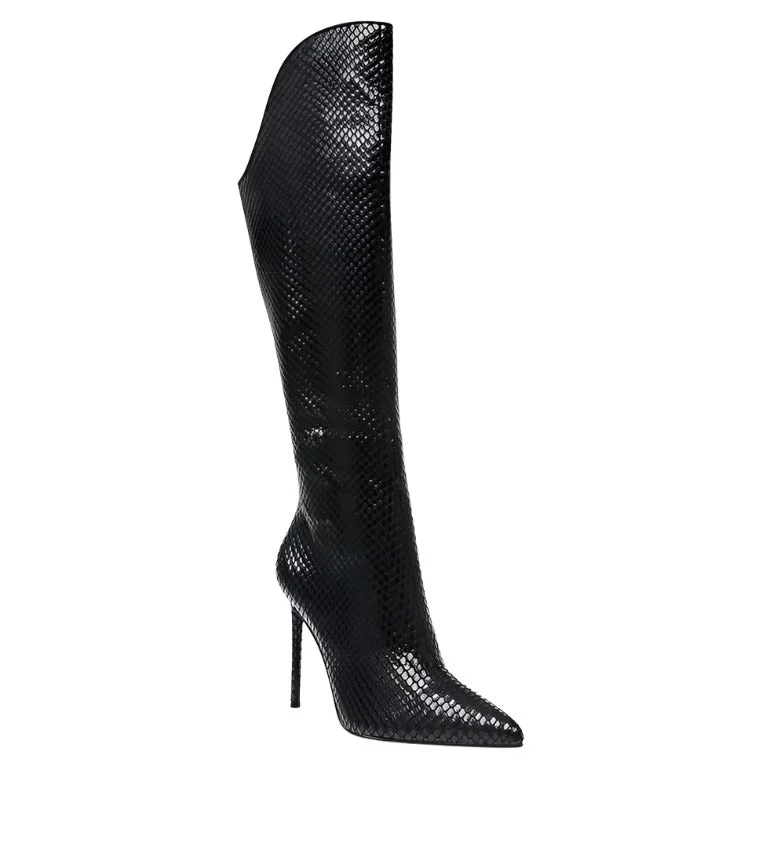 STEVE MADDEN Steve madden va-boom black snake women's boots