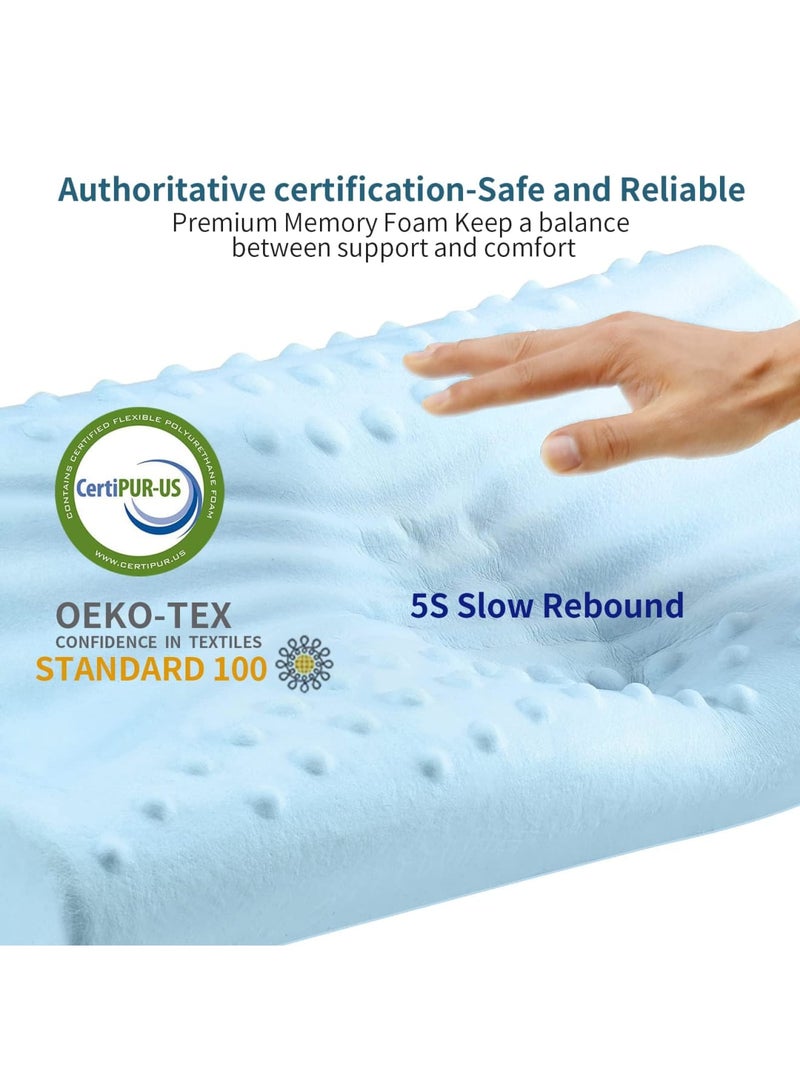 SYOSI Memory Foam Neck Pillow for Sleeping, Cooling Pillow, Contour Pillows for Neck and Shoulder Pain Relief, Ergonomic Orthopedic Cervical Pillow for Side Back Stomach Sleepers, 2 Height Options - Image 4