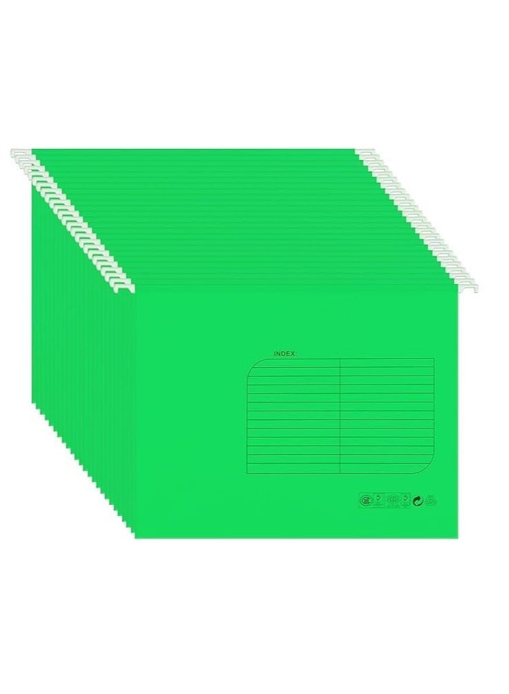 Amest Suspension Files A4 (25 Pack,Green), Suspension Files with Tabs and Card Inserts for Filing Cabinet,Hanging Filing Folders Filing Cabinet Folders - Image 1