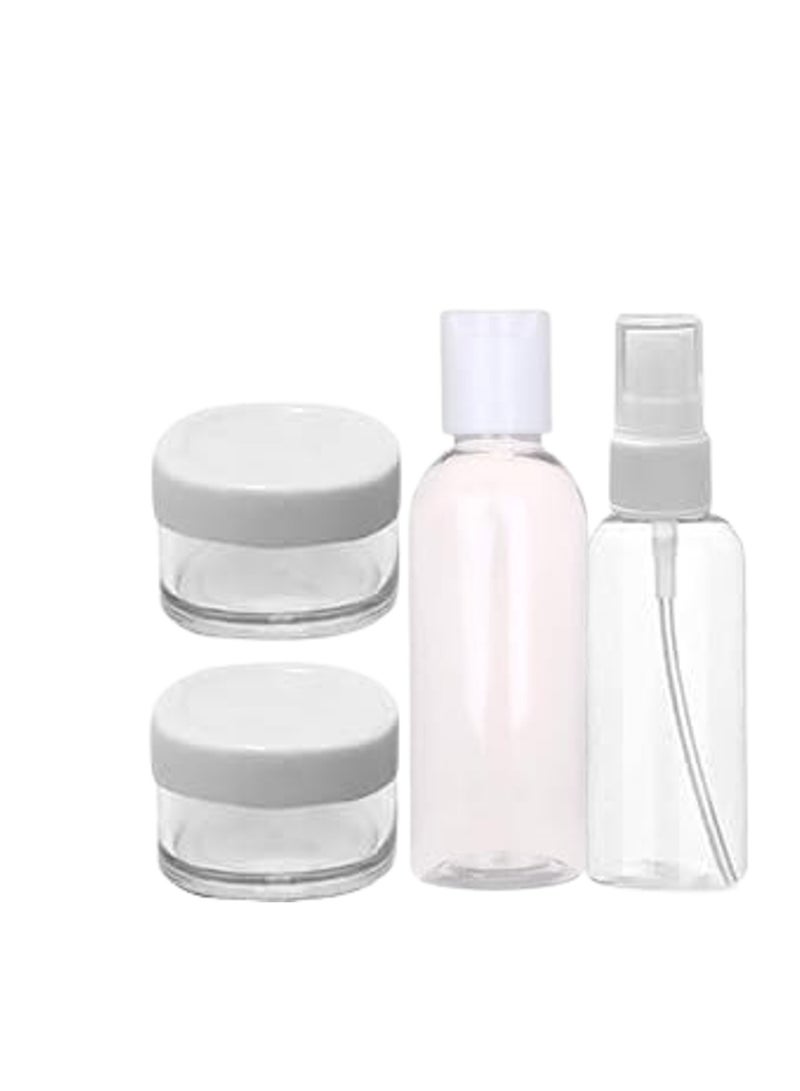Generic Set of 2 Empty Bottles and 2 Small Empty Travel Size Containers, Multicolor