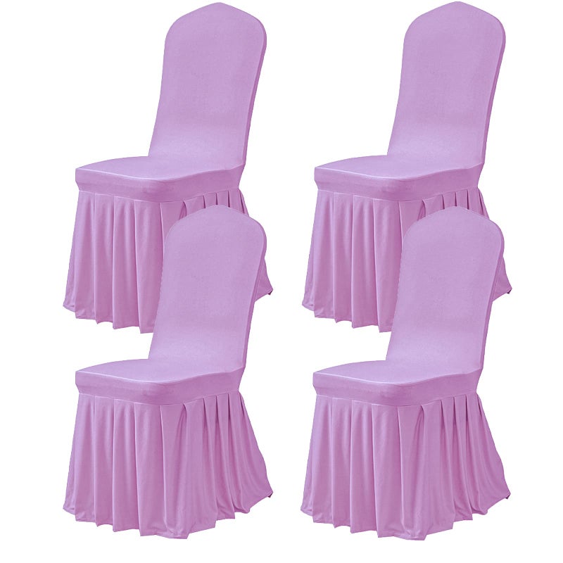 Dimatic Dimatic Dining Room Chair Covers Set of 4  Stretch Parsons Slipcovers with Skirt Super Fit Spandex Chair Seat Protector Cover for Dining Room  Hotel  Ceremony (Lavender) - Image 1