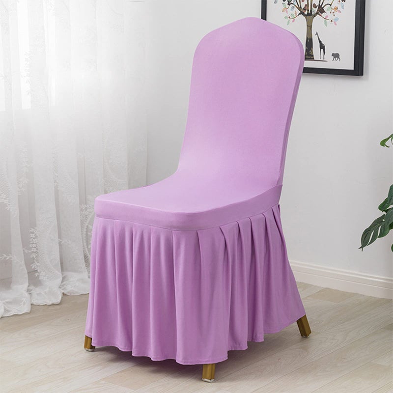 Dimatic Dimatic Dining Room Chair Covers Set of 4  Stretch Parsons Slipcovers with Skirt Super Fit Spandex Chair Seat Protector Cover for Dining Room  Hotel  Ceremony (Lavender) - Image 2