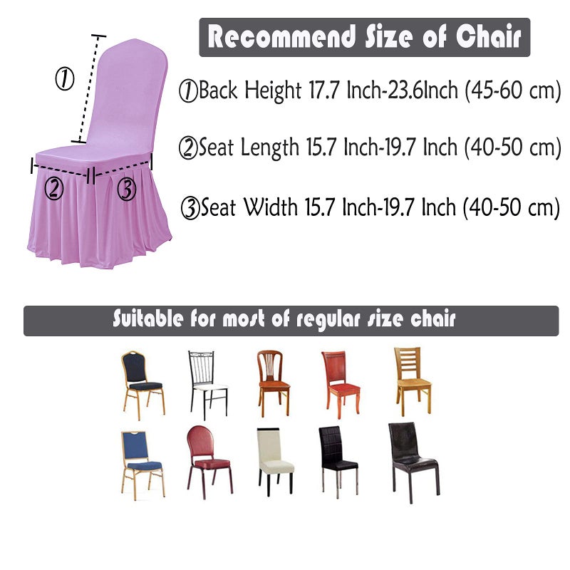 Dimatic Dimatic Dining Room Chair Covers Set of 4  Stretch Parsons Slipcovers with Skirt Super Fit Spandex Chair Seat Protector Cover for Dining Room  Hotel  Ceremony (Lavender) - Image 5
