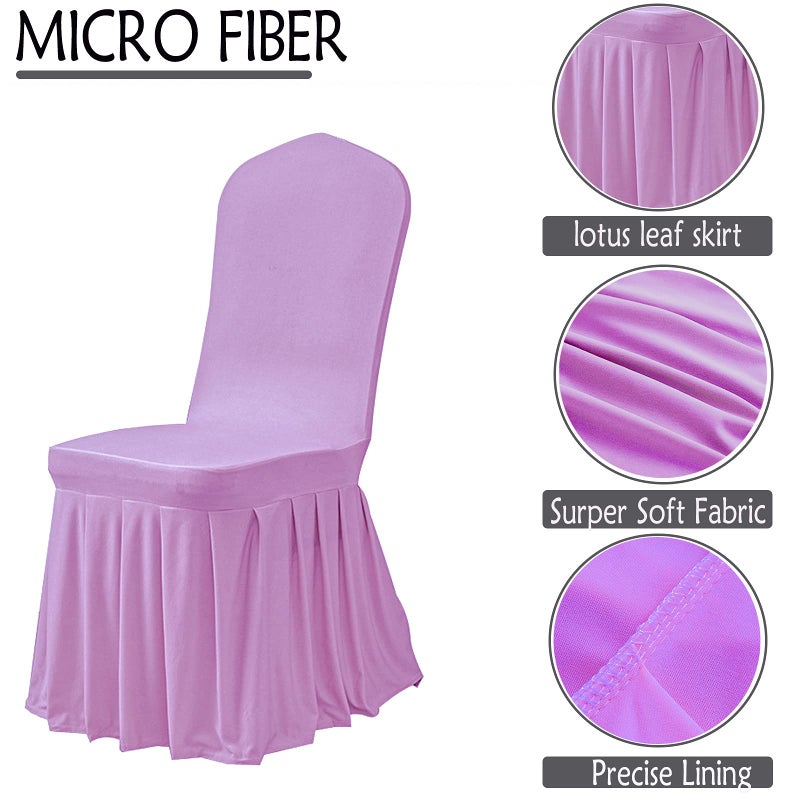 Dimatic Dimatic Dining Room Chair Covers Set of 4  Stretch Parsons Slipcovers with Skirt Super Fit Spandex Chair Seat Protector Cover for Dining Room  Hotel  Ceremony (Lavender) - Image 3
